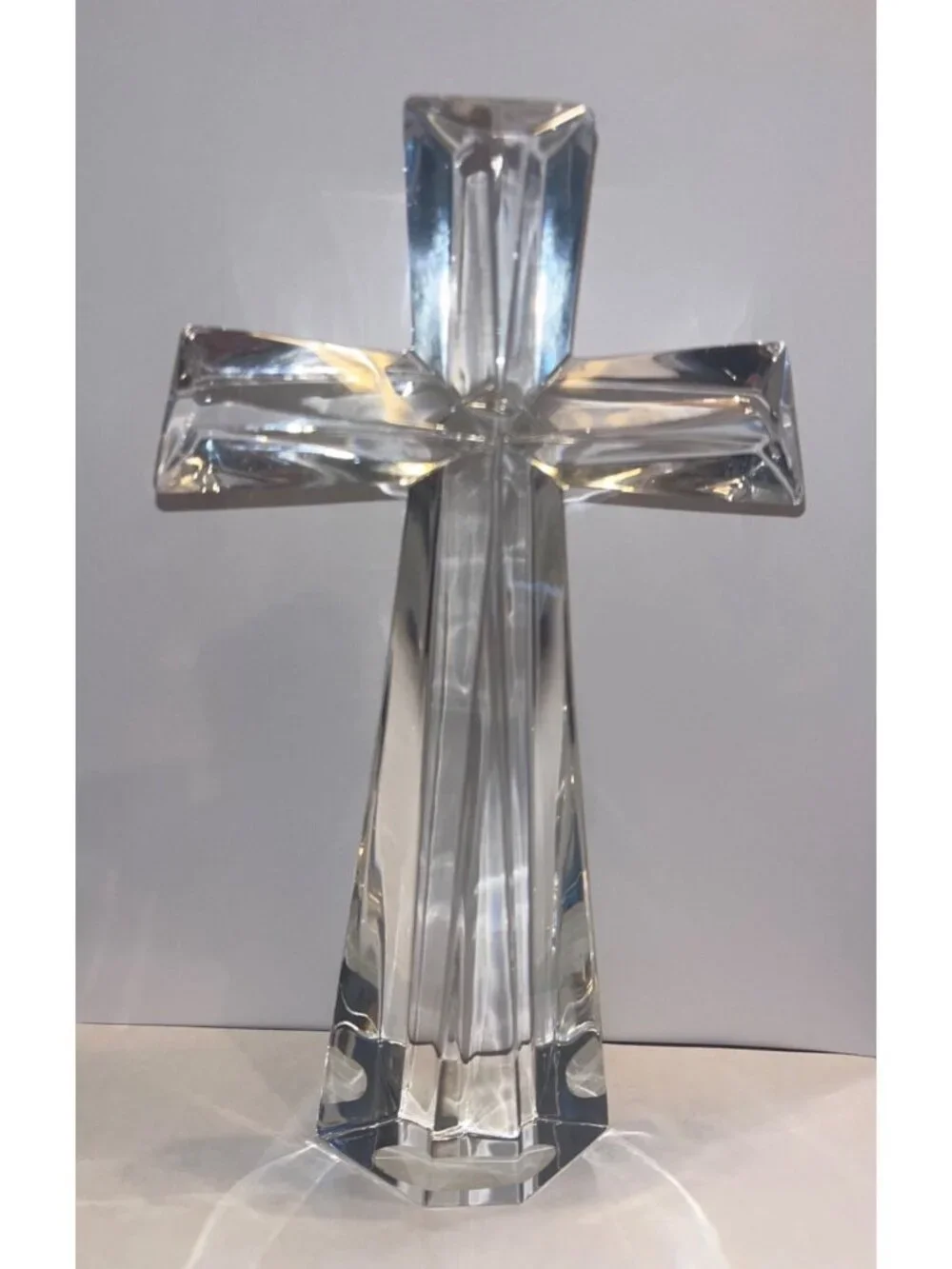 24% Lead Crystal Bohemian Teleflora Cross Figurine Made In Czech Republic - Picture 1 of 5